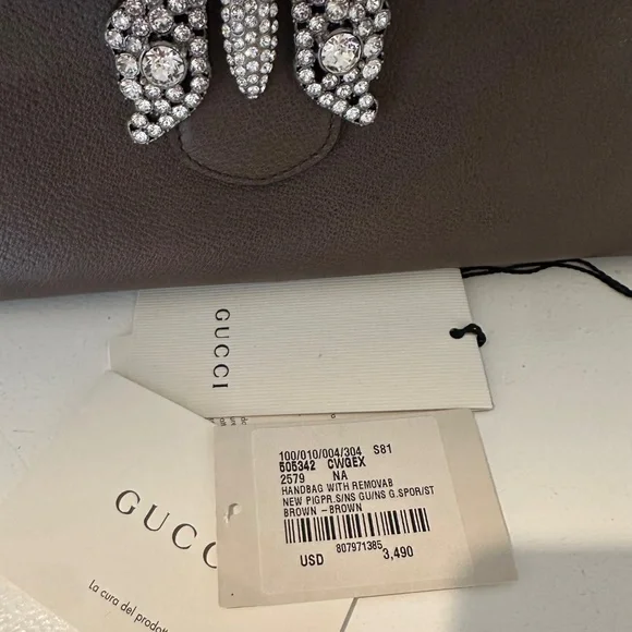 GUCCI Totem Butterfly Bijou 2WAY Leather Shoulder Bag - Picture 8 of 16